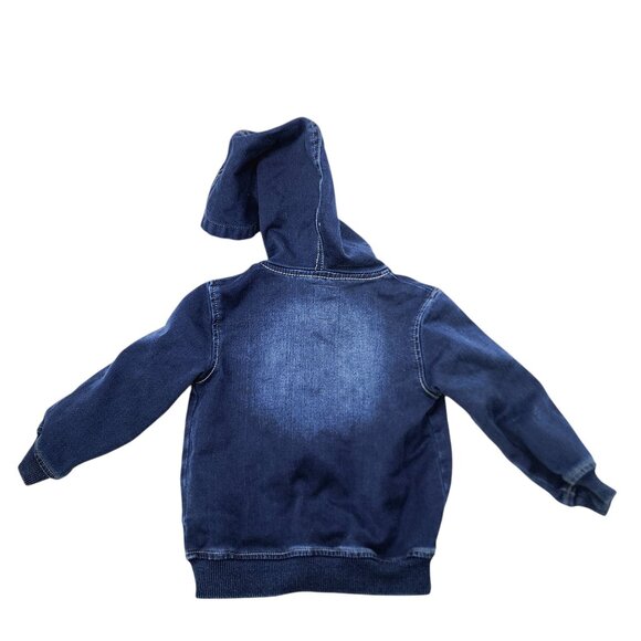 Levis Baby Boys Denim Hooded Jacket 18M Blue Faux Pockets & Zipper Closure‎ - Picture 2 of 6